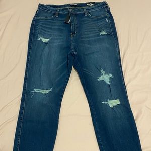 Fashion nova dark washed ripped jeans